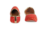 Thumbnail for Tiny Bugs Girls Sequin Detailing Ethnic Juttis - Red - Distacart