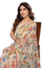 Thumbnail for Women's Partywear Designer Off white Georgette Fancy Saree - Satrangi - Distacart