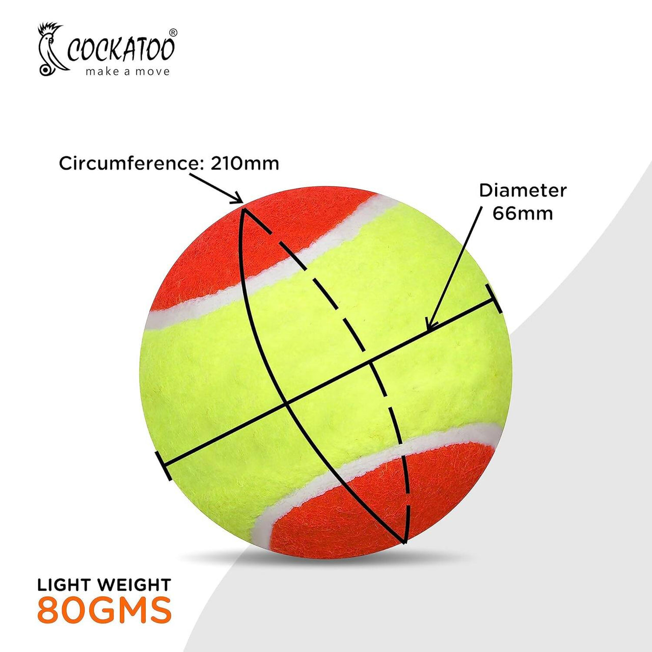Cockatoo Rubber Cricket Tennis Ball (Pack of 2) - Distacart