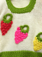 Thumbnail for Chutput Kids Woollen Hand Knitted Strawberry Sweater For Baby Boys - Cream - Distacart