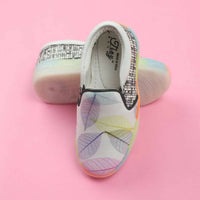 Thumbnail for Tiny Bugs Girls Leaf Printed Slip Ons Sneakers - White - Distacart