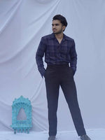 Thumbnail for Diva Globe Ckeckard Blue Cotton Shirt - Distacart