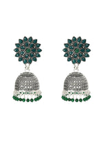 Thumbnail for Mominos Fashion Joharkamal Kundan work Jhumka with Green Beads - Distacart