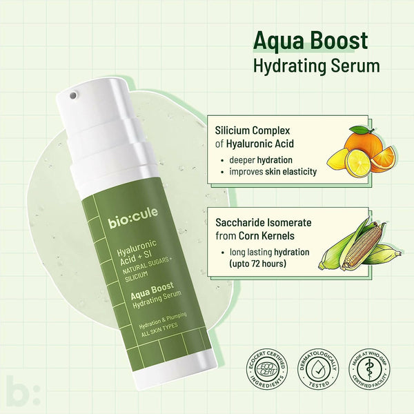 Biocule Aqua Boost Hydrating Face Serum - Distacart
