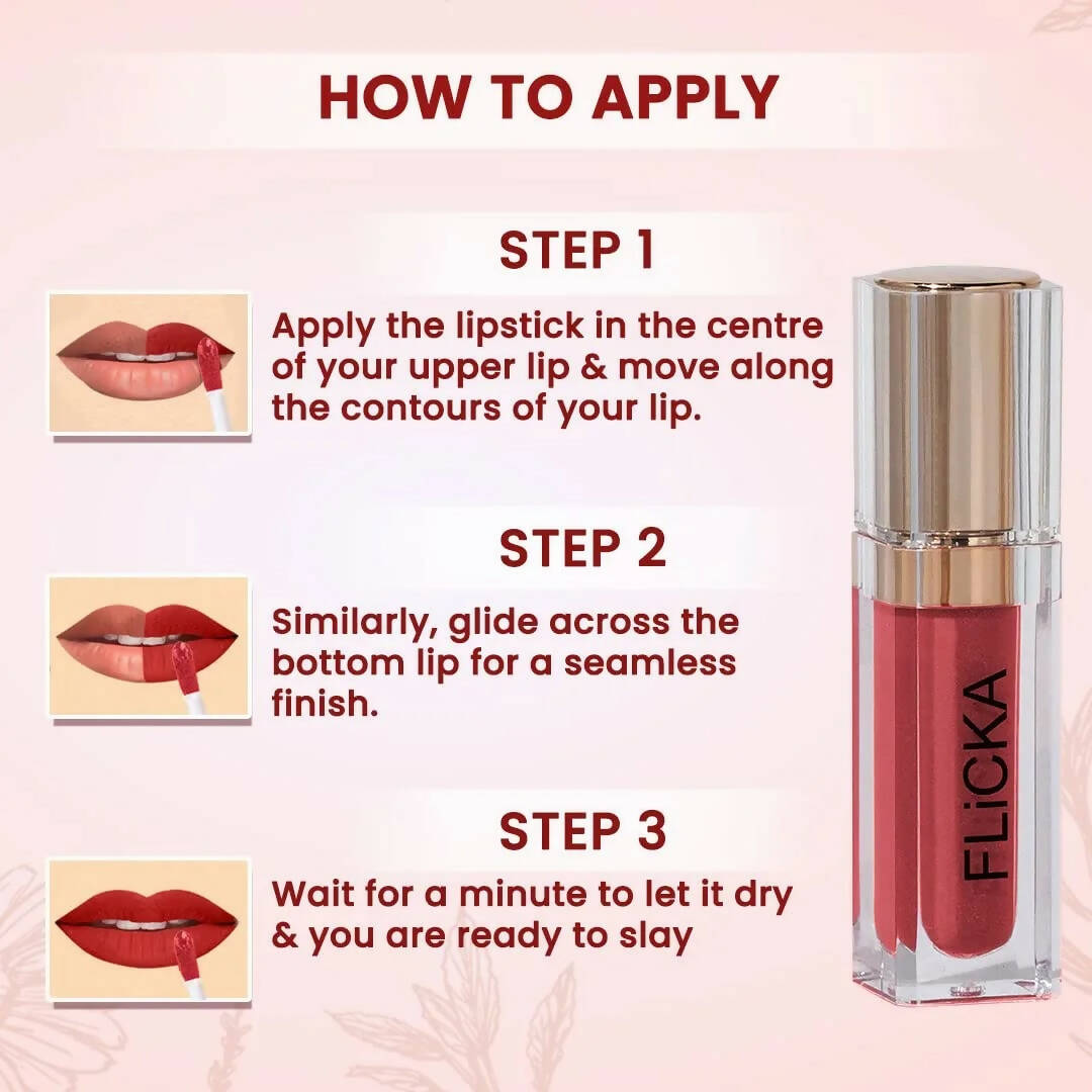 FLiCKA R U Ready Matte Finish liquid Lipstick Shade 05 Buff Nude - Distacart