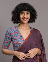 Thumbnail for Suta Purple Orange Solid Cotton Blend Saree - Distacart