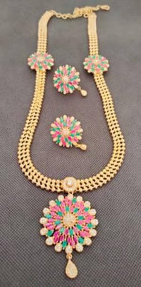 Thumbnail for Multicolor Cz Bridal Long Necklace Set