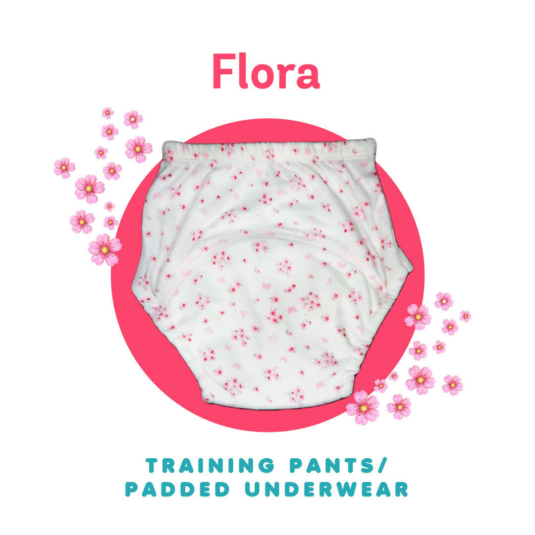 Kindermum Cotton Padded Pull Up Training Pants/Padded Underwear For Kids Flower Shower-Set of 2 pcs - Distacart