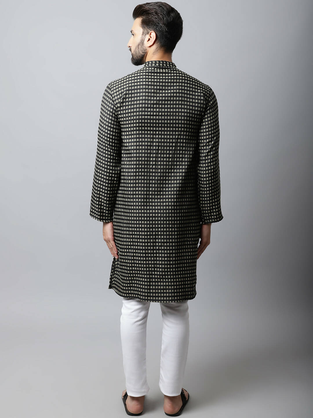 Even Apparels Brown Color Pure Cotton Men's Kurta With Band Collar (CHK1185) - Distacart