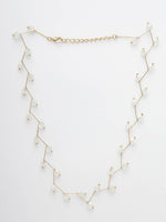 Thumbnail for NVR Women's Gold Plated Chain Transparent Beads Necklace - Distacart