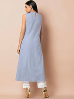 Thumbnail for Indya Women Blue Solid A-Line Kurta - Distacart
