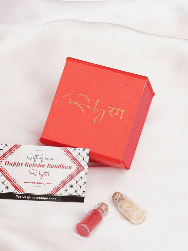 Designer kundan Rakhi - Ruby Raang - Distacart
