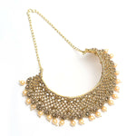 Thumbnail for Mominos Fashion Johar Kamal Traditional Rajwadi Design Heavy Golden Color Necklace Set - Distacart