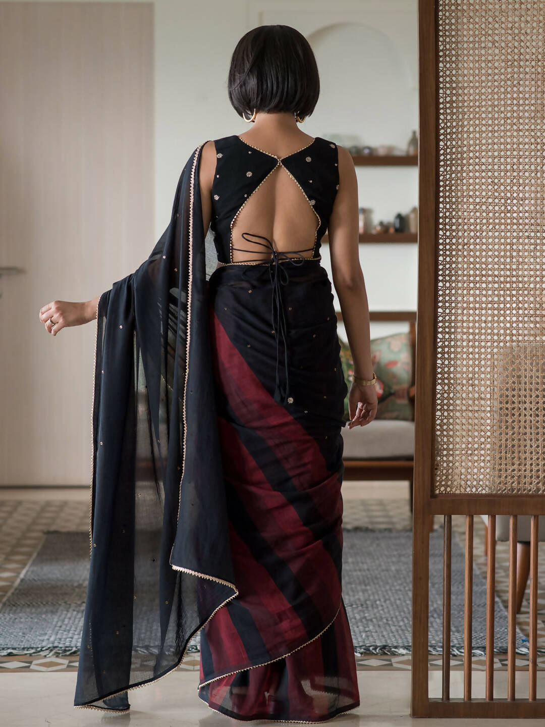 Suta Multi Color Woven Design Pure Cotton Saree - Distacart