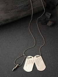 Thumbnail for NVR Men Silver Plated Milletry Style Pendent With Chain - Distacart