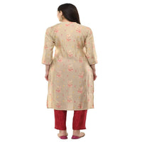 Thumbnail for Lagi Women's Pink Printed Straight Kurta & Pant (MC45A)
