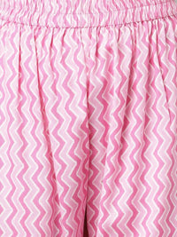 Thumbnail for FIORRA Women's Pink Cotton A-Line Kurta Set - Distacart