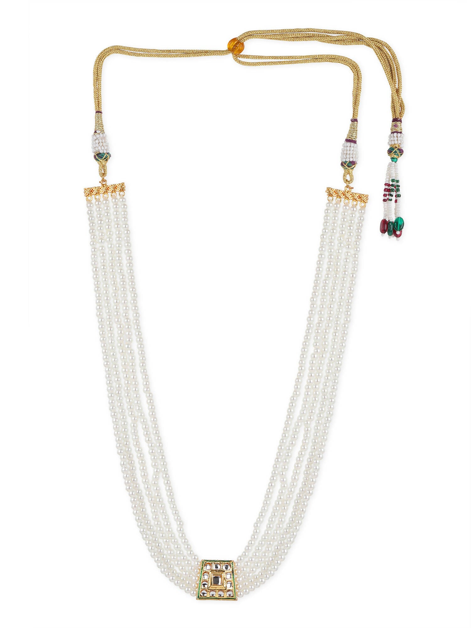 Gold-Toned White Brass Gold-Plated Necklace - Ruby Raang - Distacart