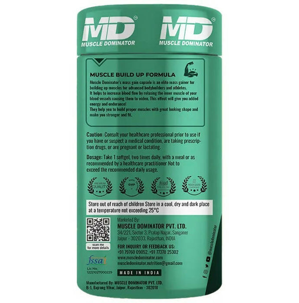 Muscle Dominator Mass Gain Capsules - Distacart