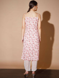 Thumbnail for Myshka Women Pink Printed Kurta & Trousers - Distacart