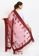Thumbnail for Mominos Fashion Moeza Women's Orgenza All Over Chikan Work Maroon Dupatta - Distacart