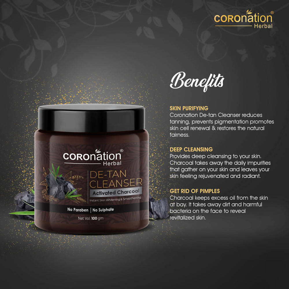 Coronation Herbal Activated Charcoal De-Tan Cleanser - Distacart