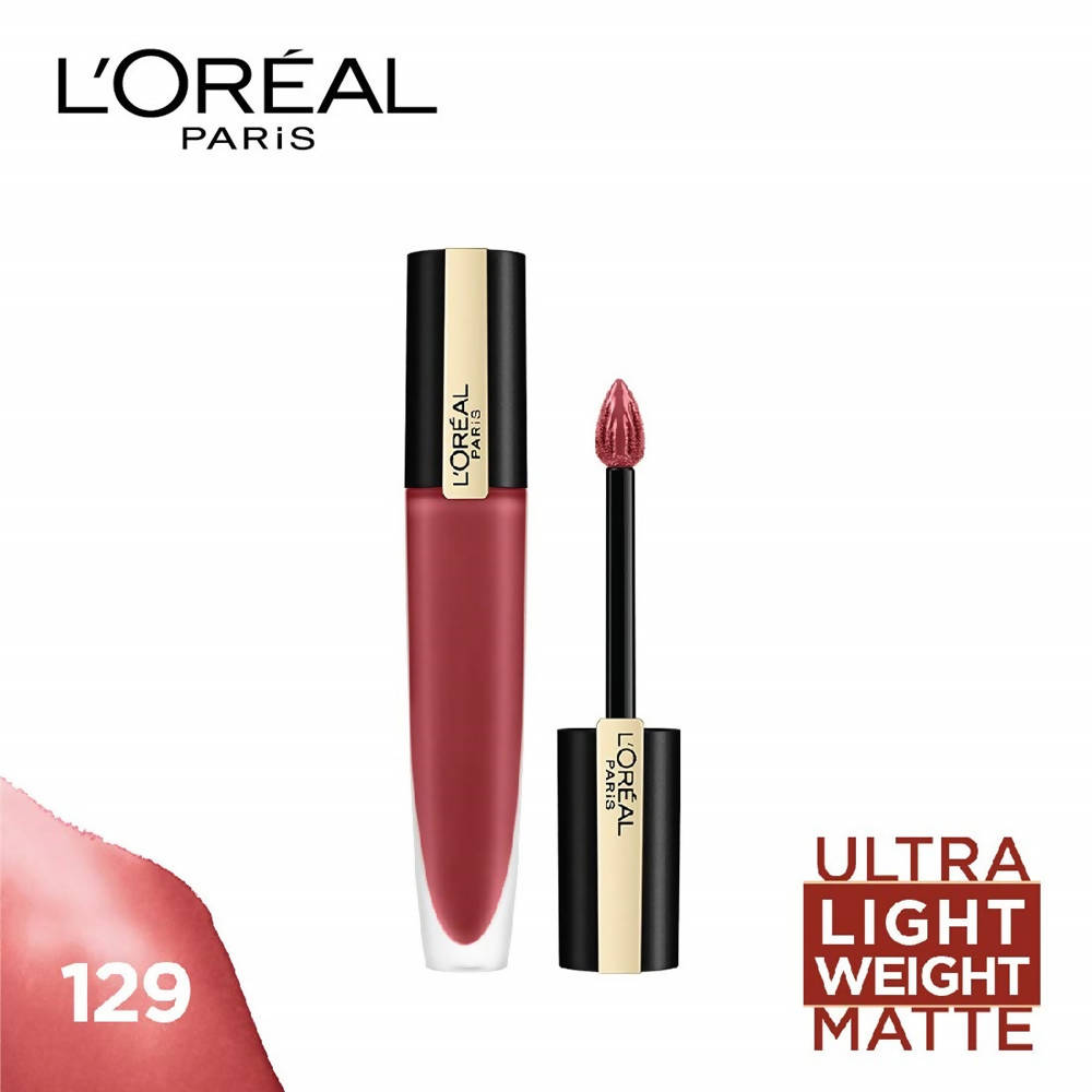 L'Oreal Paris Rouge Signature Matte Liquid Lipstick - 129 Lead - Distacart
