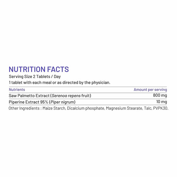 Bliss Welness Saw Palmetto Extract Tablets - Distacart