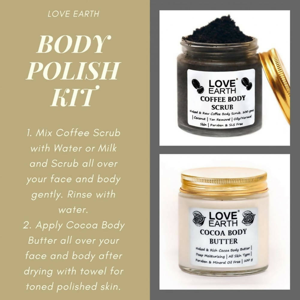 Love Earth Coffee Body Scrub & Cocoa Body Butter - Distacart