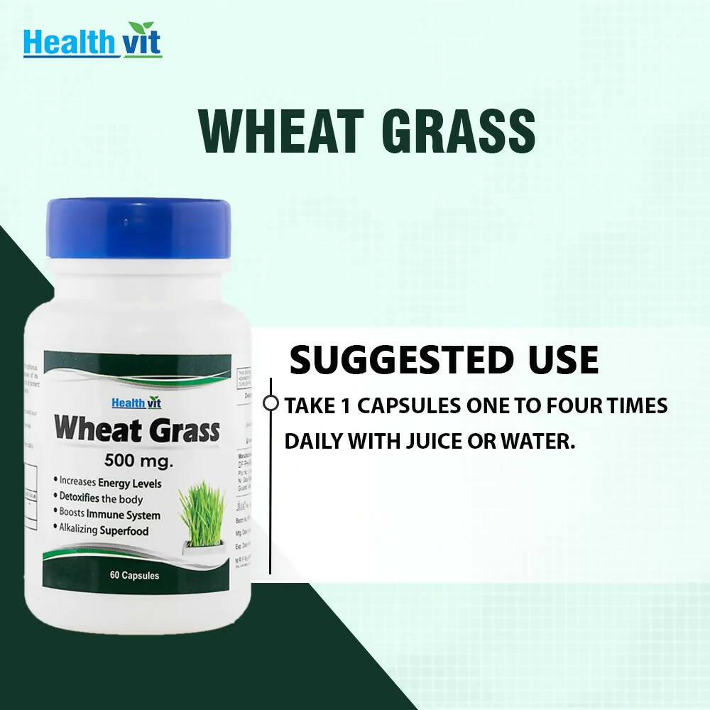 Healthvit Wheat Grass Capsules - Distacart