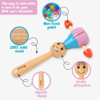 Thumbnail for Matoyi Maraca Wooden Baby Rattle - Distacart