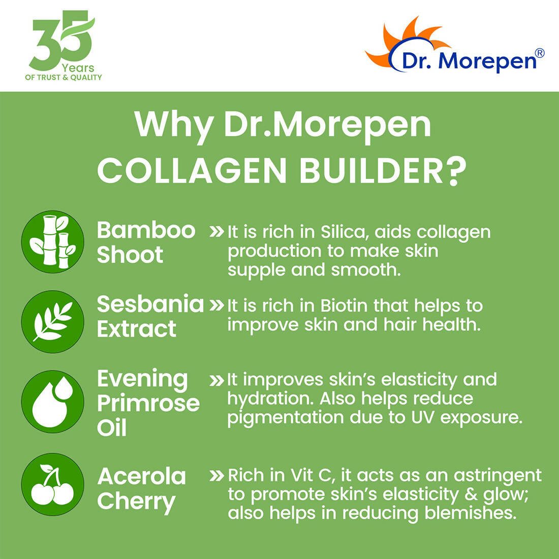 Dr. Morepen Natural Collagen Builder - Orange Berry Flavour - Distacart