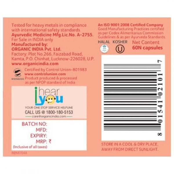 Organic India Vitality Capsules - Distacart