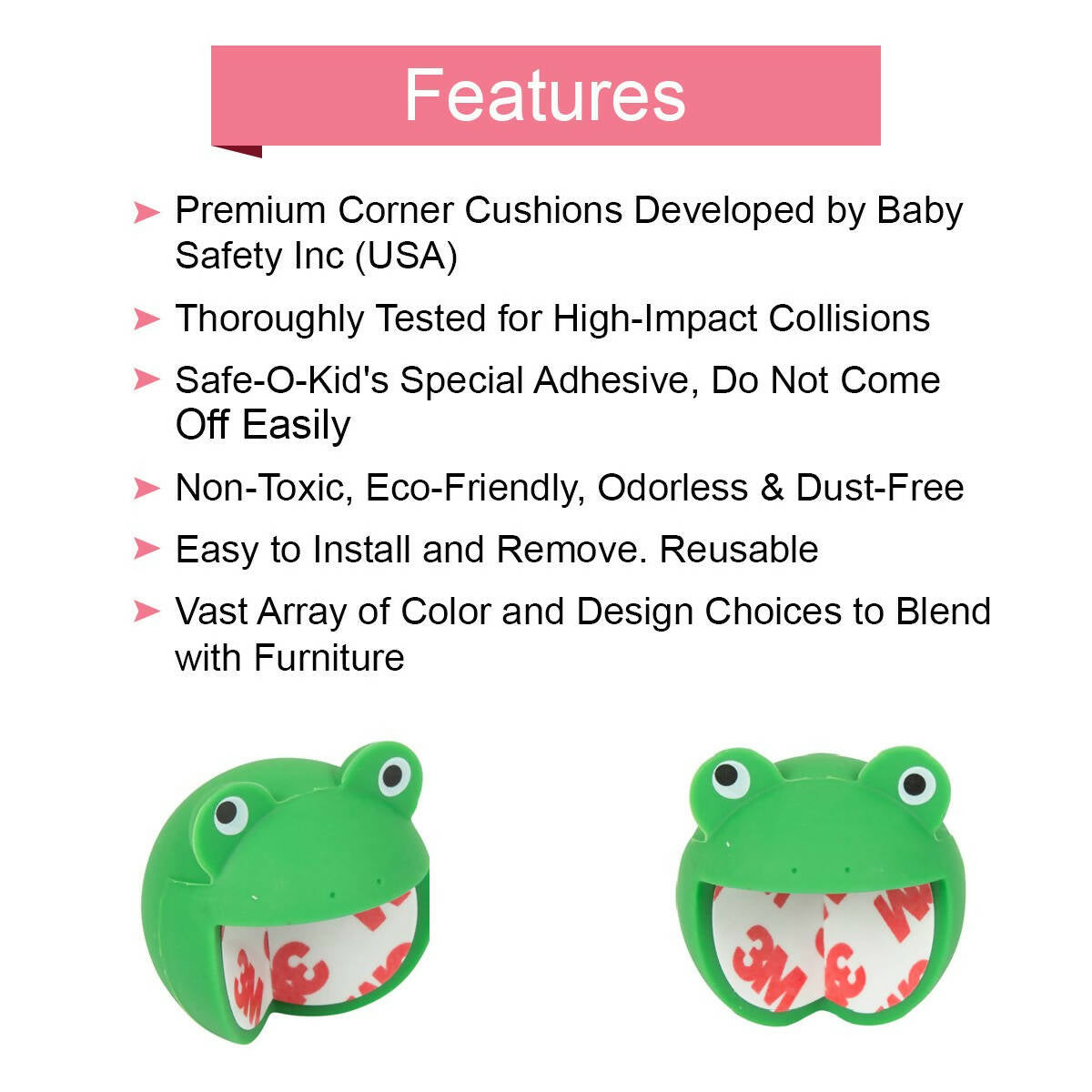 Safe-O-Kid Elegant Catchy Animal Shaped Corner Guards, Green - Distacart
