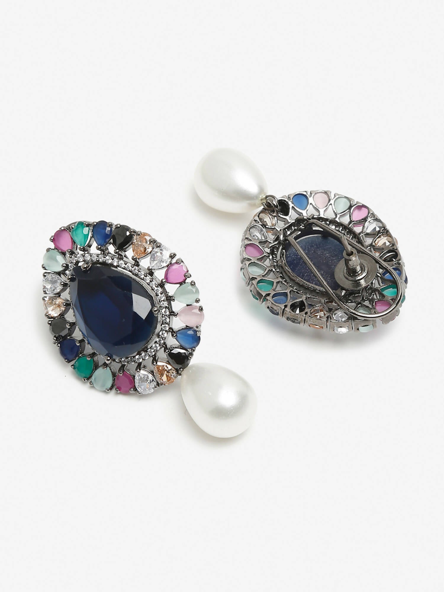 Multicoloured Contemporary Studs Earrings - Ruby Raang - Distacart