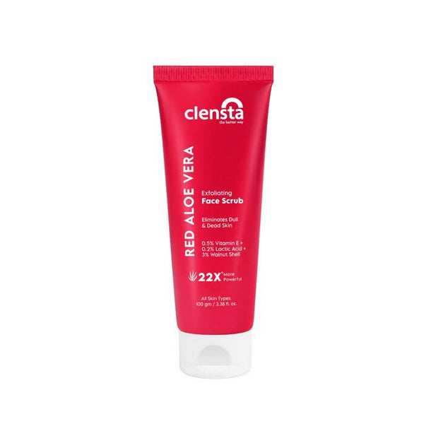 Clensta Red Aloe Vera Exfoliating Face Scrub - Distacart