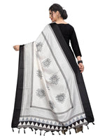 Thumbnail for Vamika Black & White Printed Khadi Bhagalpuri Dupatta