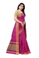 Thumbnail for Vamika Pink Cotton Silk Weaving Saree (Anaya Pink)