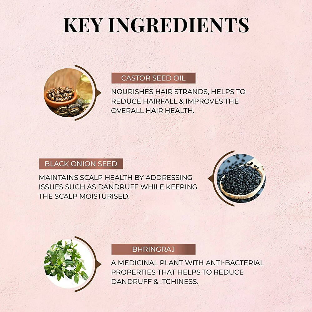 Just Herbs Anti Hairfall Natural Hair Mask With Castor & Black Onion Seed - Distacart