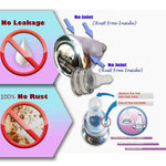 Thumbnail for Goodmunchkins Stainless Steel Feeding Bottle with Anti Colic Silicone Nipple/Bottle Cleaning Nylon Brush (300ml, Blue) - Distacart