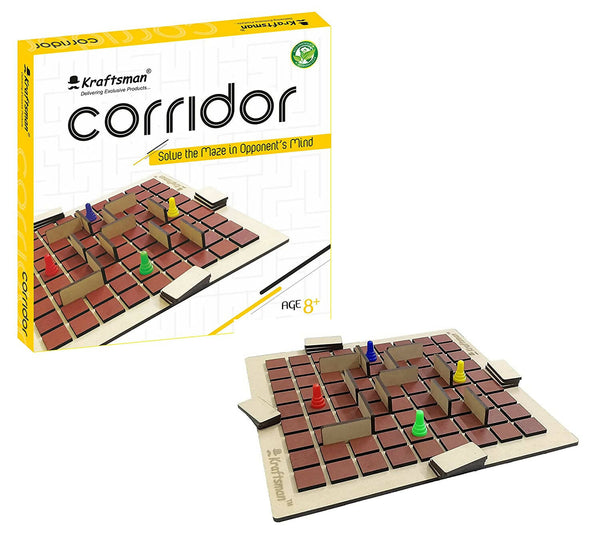 Kraftsman Wooden Corridor Board Game | 2-4 Players Board Game for All Age Groups - Distacart