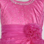 Thumbnail for Asmaani Baby Girl's Pink Color Satin Knee Length Frock (AS-DRESS_22139) - Distacart