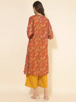 Thumbnail for Janasya Women's Mustard Moss Solid Festive Crop Top Set - Distacart