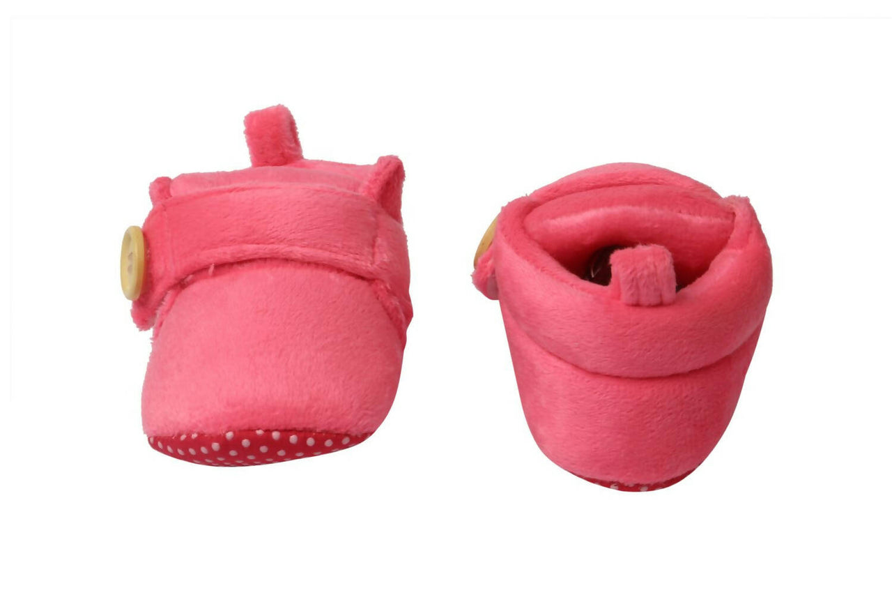 Tiny Bugs Unisex Soft Base Booties - Pink - Distacart