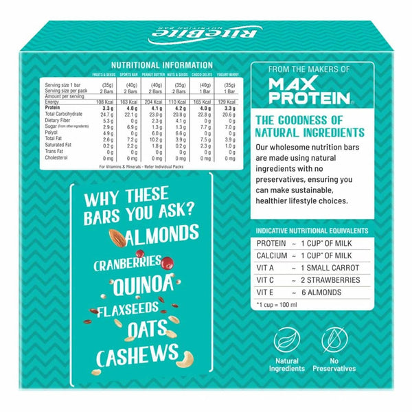 RiteBite Max Protein Nutrition Assorted Bars - Distacart