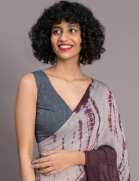 Thumbnail for Suta Mauve Burgundy Tie and Dye Saree - Distacart