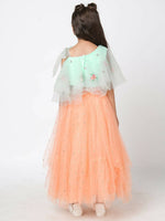 Thumbnail for Lil Drama Girls Choli With Ghaghra Set - Peach - Distacart