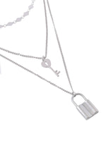 Thumbnail for NVR Women's 3 Layered Silver-Plated Minimal Layered Necklace - Distacart