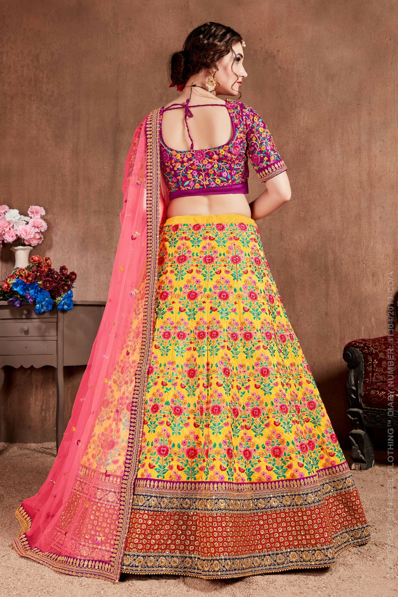 Aastha Fashion Women's Lovely Yellow Colored Bridal Wear Embroidered Lehenga Choli - Distacart