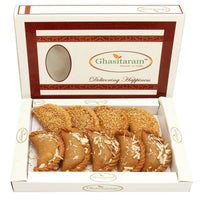 Thumbnail for Ghasitaram Holi Sweets - Roasted Til/ Sesame and Traditional Gujiyas Box - Distacart